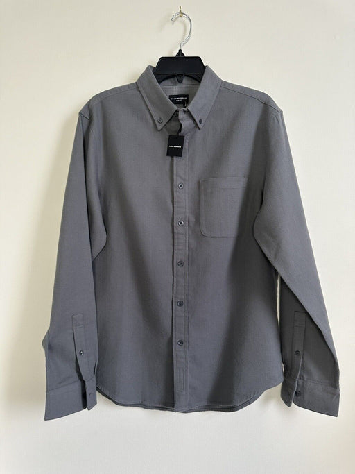 Club Monaco Men's Long Sleeve Slim Fit Flannel Shirt  Size L GRY