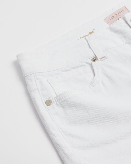 Ted Baker Jeans White Applique Hem Detail Skinny Lillya Women Size 26
