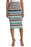 AFRM Port Ribbed Pencil Skirt In Multi Blush/Noir Stripe Size XS
