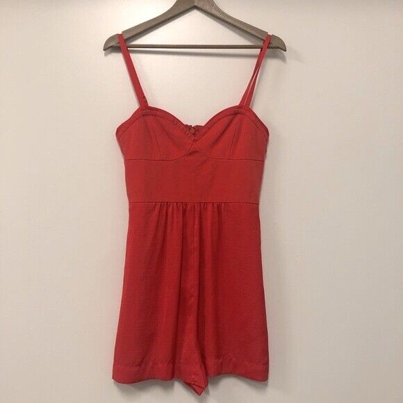 BCBGMAXAZRIA women's  Bridget Bustier Short Romper Size L Poppy  $198