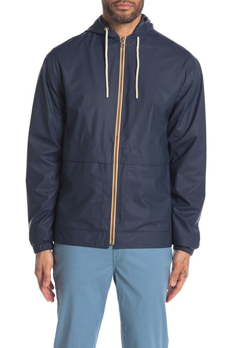 Men's WP Weatherproof Hooded Full Zip Rain Slicker Sport Jacket Raincoat Coat S