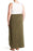 Bobeau Women's Ruched Pull On Hi Lo Maxi Skirt In Army Green Plus Size 3X