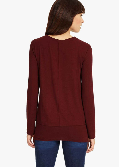 Phase Eight Dee Double Layer Long Sleeve Top In Brick Red Size 12 US 16 UK $90
