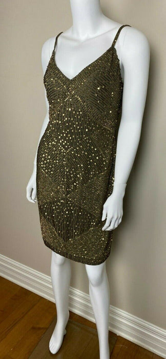Ralph Lauren Sleeveless Sequin Evening Cocktail Dress In New Olive Size 12 $329