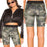 Pam & Gela Excel Rainbow Biker Shorts In Clay Camo Size S