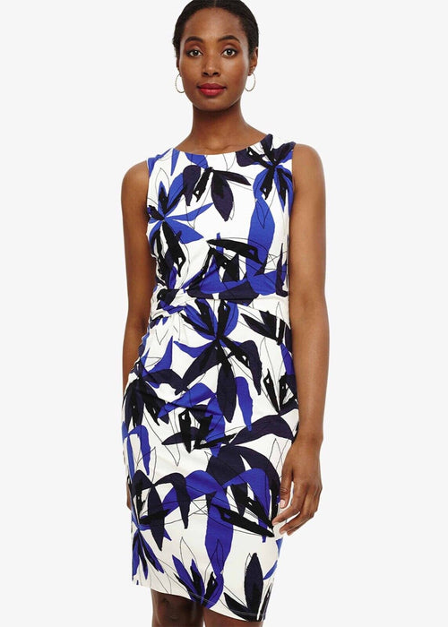 Phase Eight women's Abela Print Dress Blue White Size 10 $160 NWT