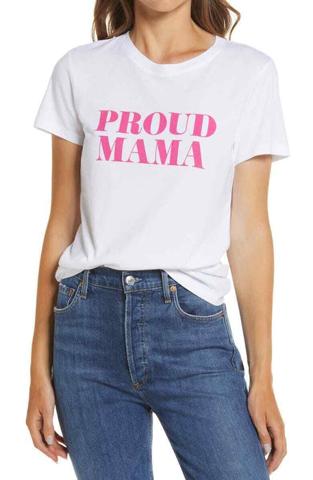 1901 women's Proud Mama Graphic short sleeve Tee size XL in white