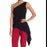 BCBGMAXAZRIA Cerise One Shoulder Asymmetrical Top In Black Size XXS $158