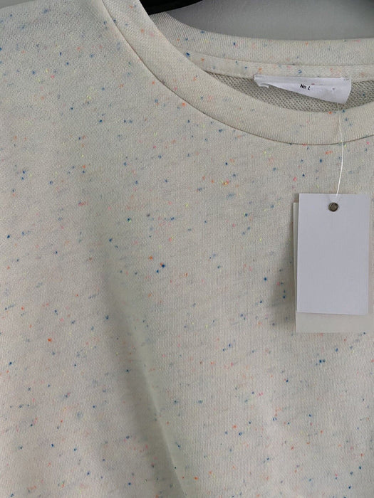 Elodie Confetti Crop Knit Sweater Ecru Size L