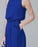 Vince Camuto Belted Crop Blouson Crepe Jumpsuit In Royal Blue Size 4