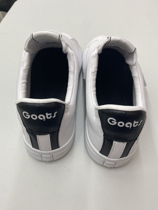 GOATS Mens sneakers Size 9 White Hook And Loop Closure Leather Uppers NWOB