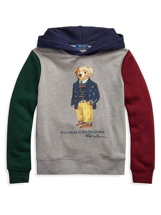 Polo Ralph Lauren Sweat à capuche en polaire à blocs de couleurs Polo Bear pour garçon Gris Taille 3