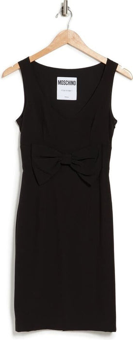 Moschino Women's  Bow Front Woven Sleeveless Dress in Balck size 44 ( 10 US )