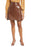 Halogen X Atlantic Pacific Croc Embossed Faux Leather Miniskirt - Brown - Large