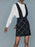 NWT New $325 Maje Jola Checked Woven Pinafore Skirt Dress Size 348 USS