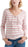 Lucky Brand Women's Lace Up Henley Top In Pink White Stripe Size M