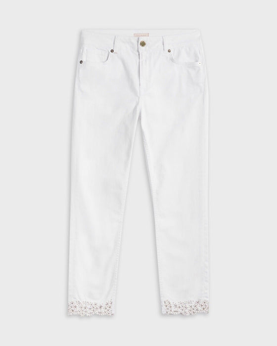 Ted Baker Jeans White Applique Hem Detail Skinny Lillya Women Size 26