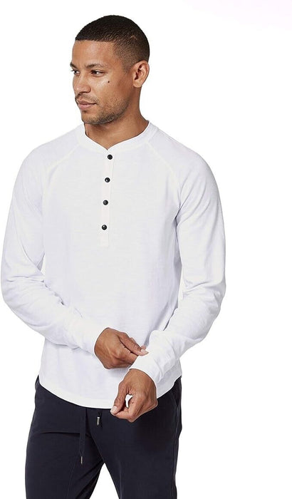 Good Man Brand Men's  Henley Soft Slub Jersey Tee for Men - Size 2XL white