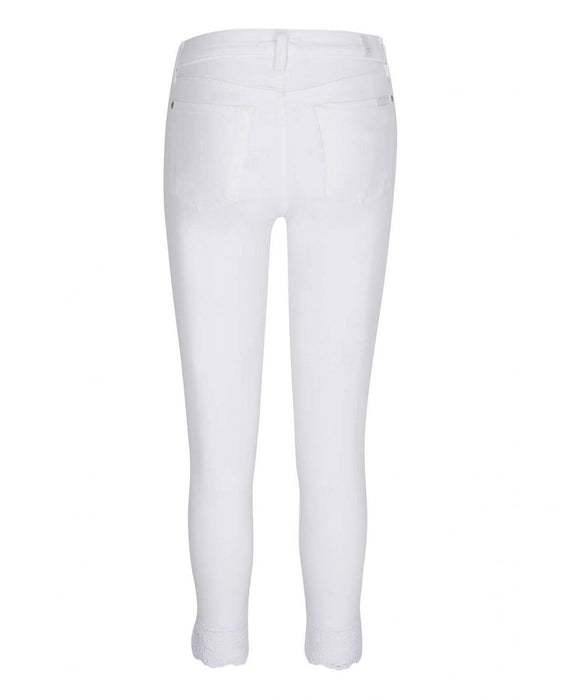 7 FOR ALL MANKIND women'sGwenevere Eyelet Trim Ankle Jeans In White $200 size 24