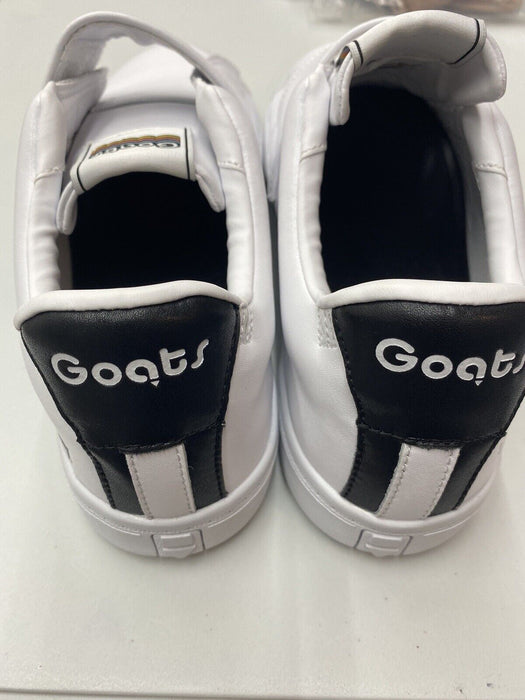 GOATS Mens sneakers Size 9 White Hook And Loop Closure Leather Uppers NWOB