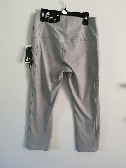 RBX Active Power Hold Athletic Capri Length Leggings W/Pockets Light Grey Size M