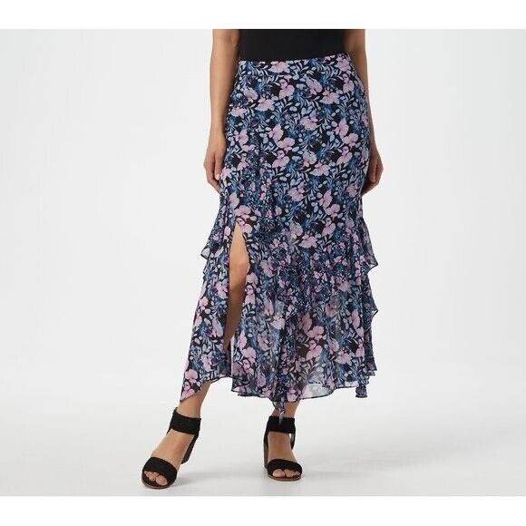 Vince Camuto  $134 Mystic Blooms Floral Skirt Charming Tiered plus ize 14W