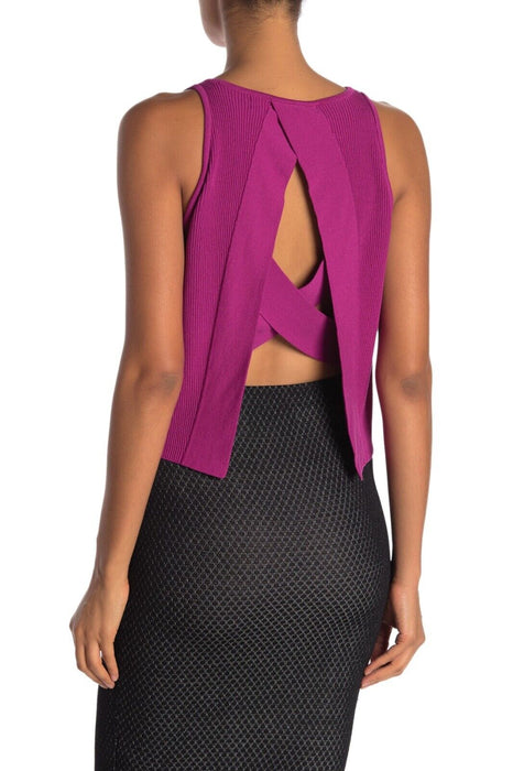 Rachel Rachel women's Roy Cross Back sleevelSweater Top Jasmine Pink Size S $110