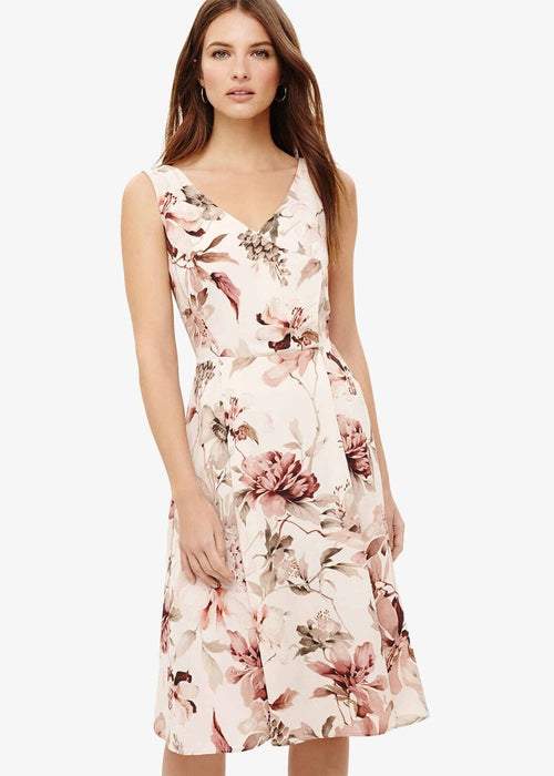 Phase Eight Vivien Floral Printed Dress In Cameo Size 18UK 14US $185 fits bigger