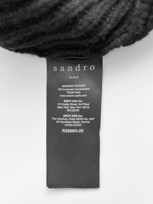 Sandro Women's Wool Long Puff Sleeve Sweater Dress In Black Size 40 (8 US) $400