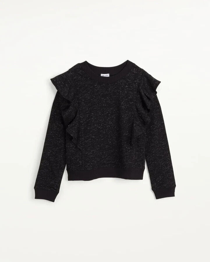 Splendid Girl Sparkle Ruffle Top Black Size 12