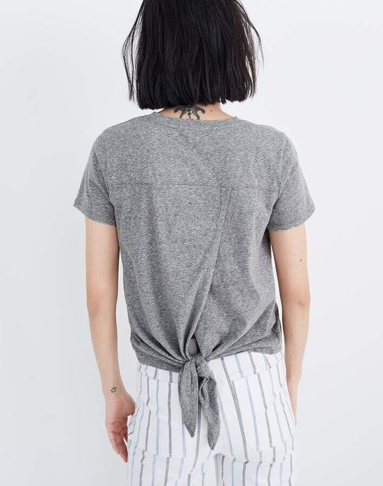 Madewell Women's Short Sleeve Knot-Back Tee In Eyelet White L7346 Size XS