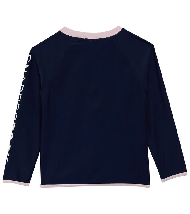 Snapper Rock Girls' Long Sleeve Rash Guard Navy/Pink Size 4 (4-5)
