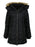 Noize Women's Hannah Faux Fur Trim Hooded Parka Coat Black Size XS $270