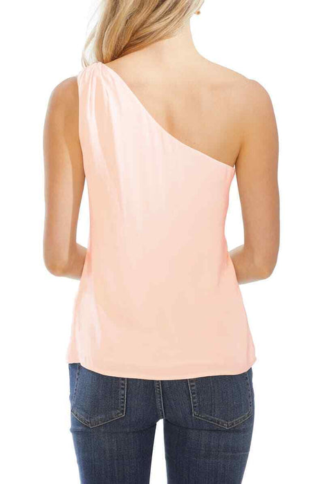 VINCE CAMUTO Asymmetrical One-shoulder Top In plush pink Size XS $79