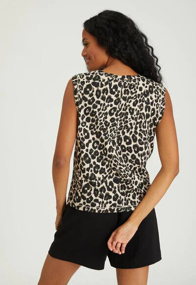 Sanctuary One Pocket Sleeveless Tank Classy Cat Size S