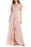 JENNY YOO Farrah Ruffle Skirt Chiffon Gown In Whipped Apricot size 6
