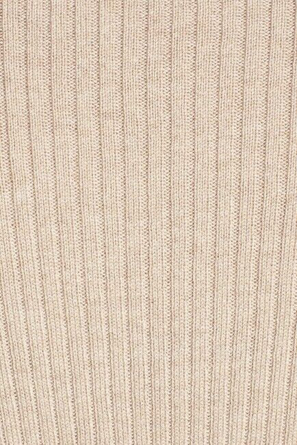 Leith Long Sleeve Rib Wrap V Neck Sweater In Tan Heather Size S