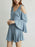 BCBGMAXAZRIA Ellyson Cold Shoulder A-Line Dress In Chambrey Blue Size XS $257