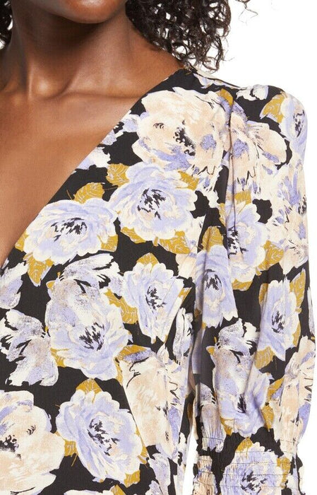 Vero Moda Paja V-Neck Floral Mini Dress Purple Lilac Size S