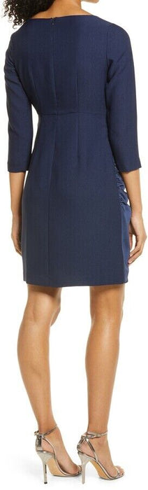 Eliza J Women's Gathered Cocktail Dress Navy Size 2 $139 fits as 0