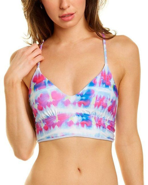 Splendid Women's Swimsuit Blue Sun Daze Crop Bikini Top And Bottom Size SM $132