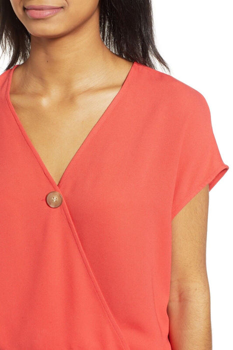 BP. Nordstrom  Button Surplice Top Red