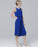Vince Camuto Belted Crop Blouson Crepe Jumpsuit In Royal Blue Size 4
