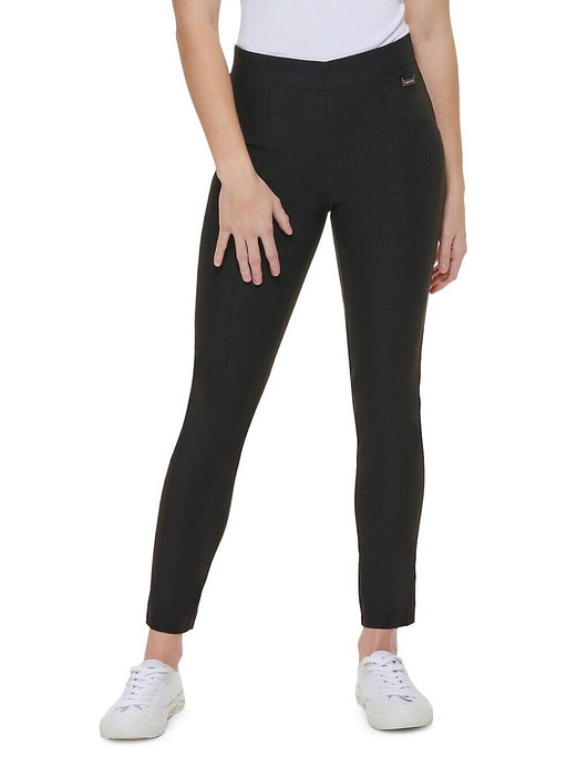 Calvin Klein Madison Front Seams Pull-On Style Slim Pants In Black Size XS NWT