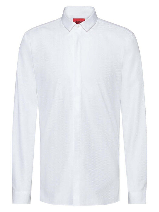 Hugo Etran Extra Slim Fit Textured Formal Shirt White Size 41/18 NWT