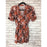 Topshop Women' Pink Tropical Bowling Romper Short Sleeve V Neck Tie size 8 $69