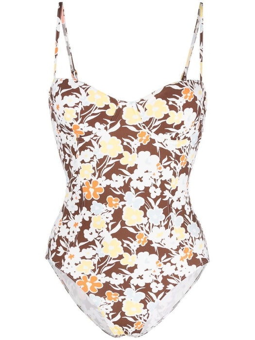 Tory Burch Reverie Printed Underwire One-Piece Swimsuit Floral Size S