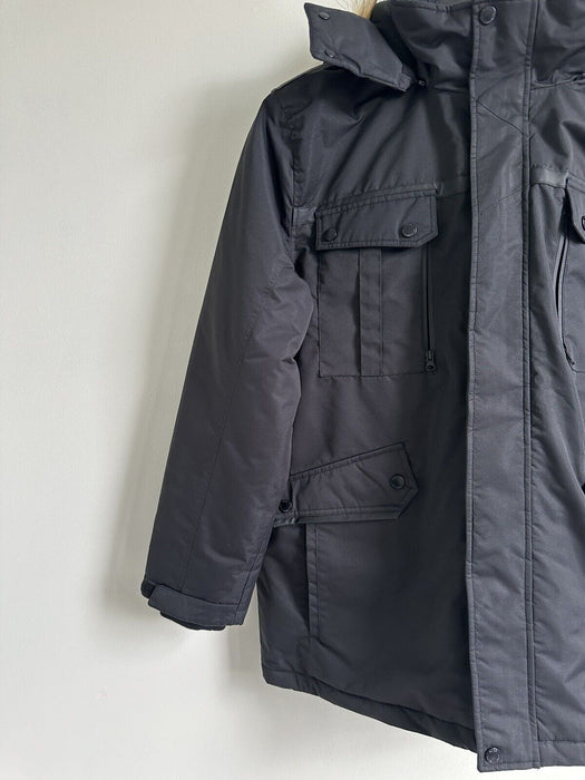 Noize mens Faux Fur-Trim coat jacket in black $270 -30c size XXL