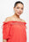 Guess women's Off shoulder bellatrix top  red size S
