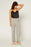 Current Air Women's Knit Ribbed Waisted Pants Heather Grey Size S